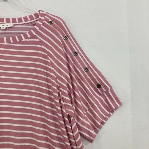 Jane and Delancey Top sz 2X Striped Button Accents Stretch Comfy Relaxed Casual - Picture 4 of 10